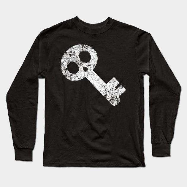 Cute Skeleton Key - Distressed Long Sleeve T-Shirt by PsychicCat